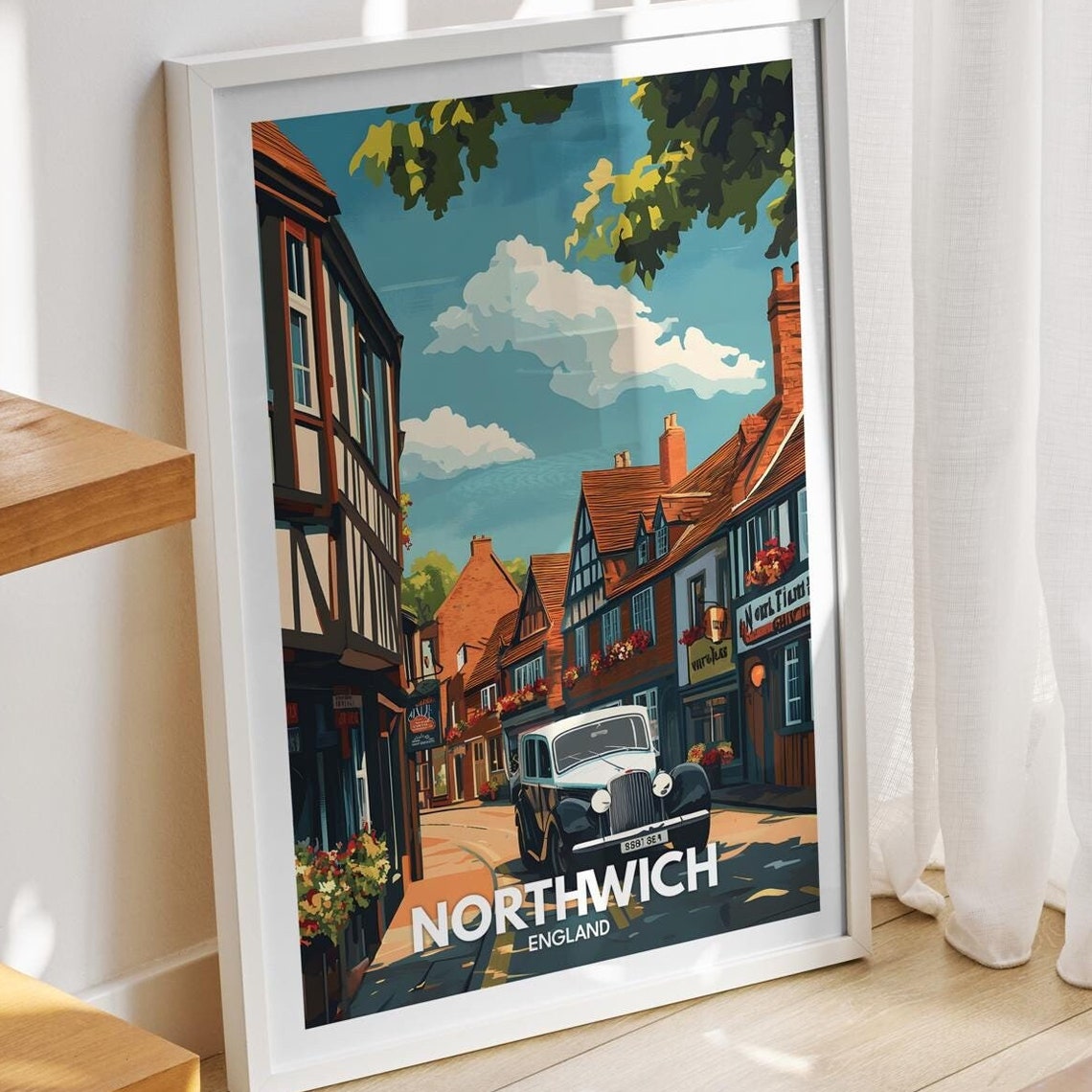 Northwich Travel Print England Northwich Travel Poster England Travel Poster United Kingdom Wall Art British Art Decor