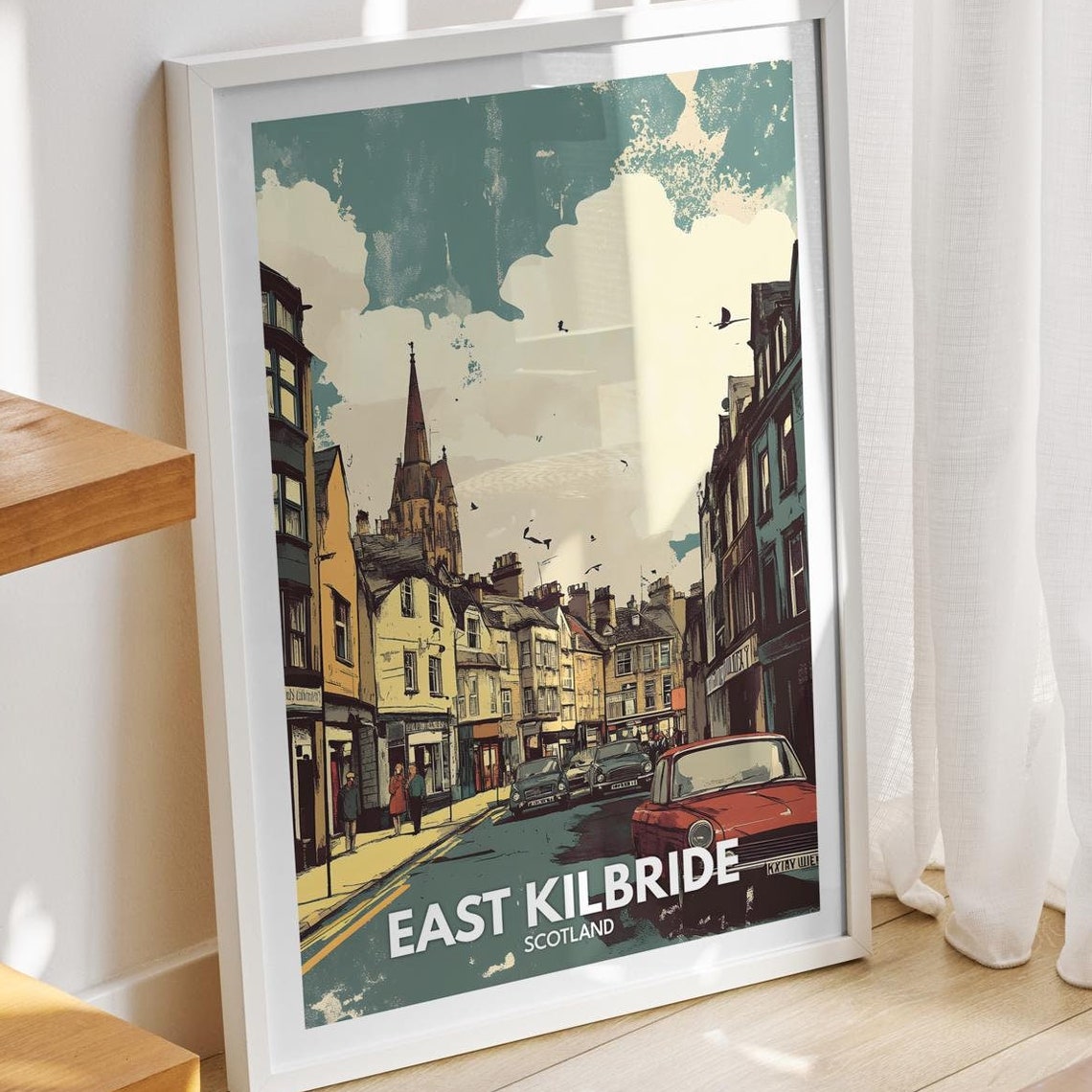 East Kilbride Travel Print Scotland East Kilbride Travel Poster Scotland Travel Poster United Kingdom Wall Art Scottish Art Decor