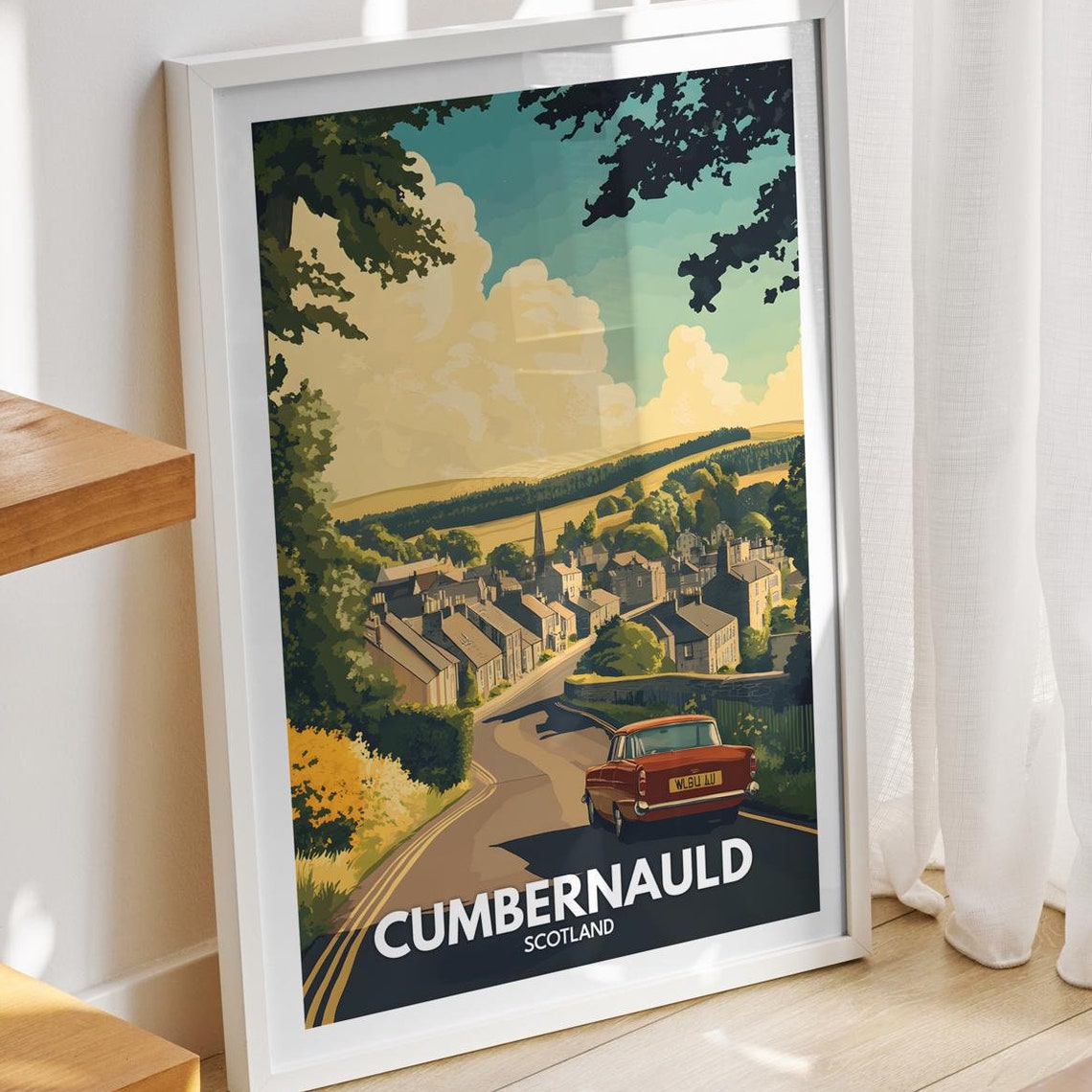 Cumbernauld Travel Print Scotland Cumbernauld Travel Poster Scotland Travel Poster United Kingdom Wall Art Scottish Art Decor