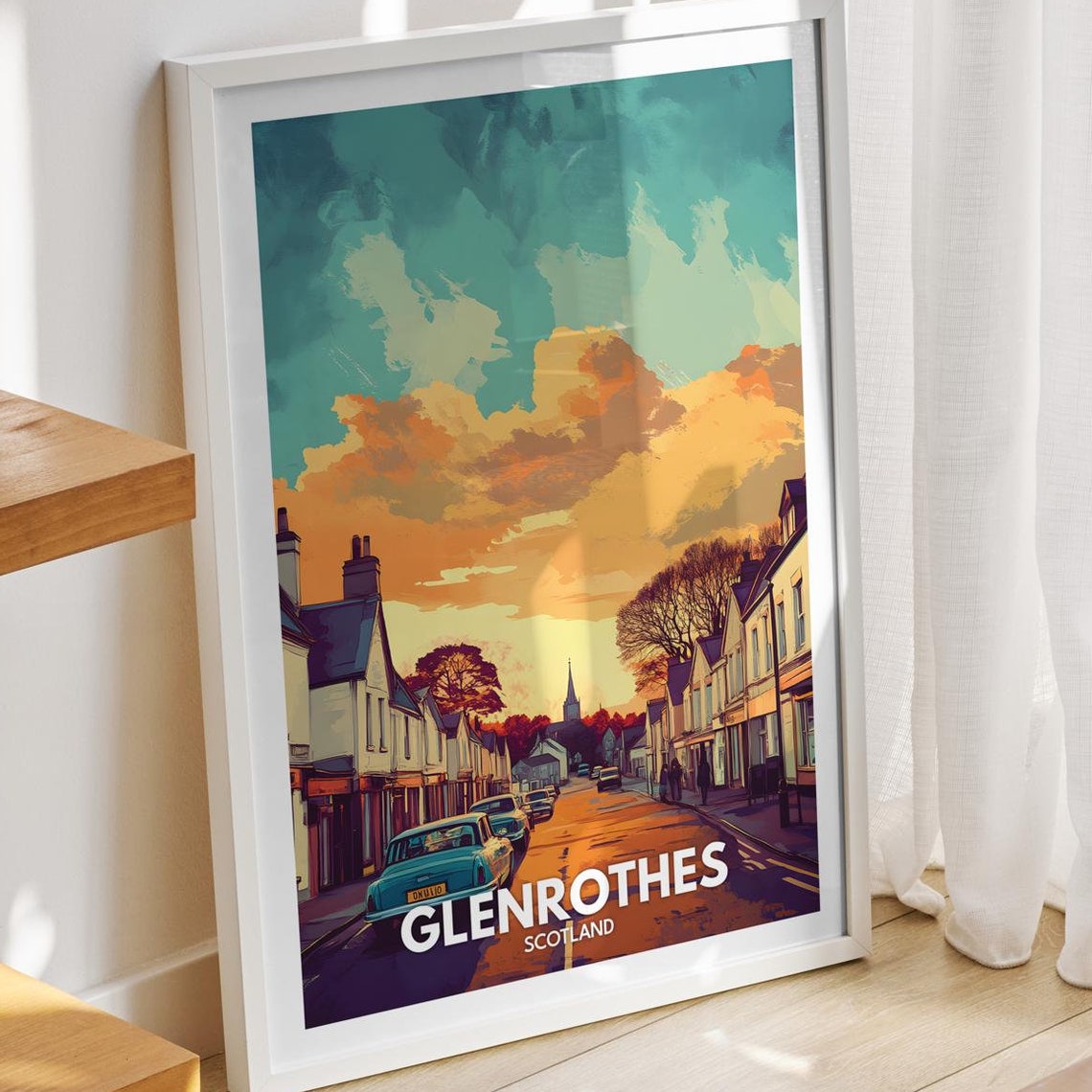 Glenrothes Travel Print Scotland Glenrothes Travel Poster Scotland Travel Poster United Kingdom Wall Art Scottish Art Decor