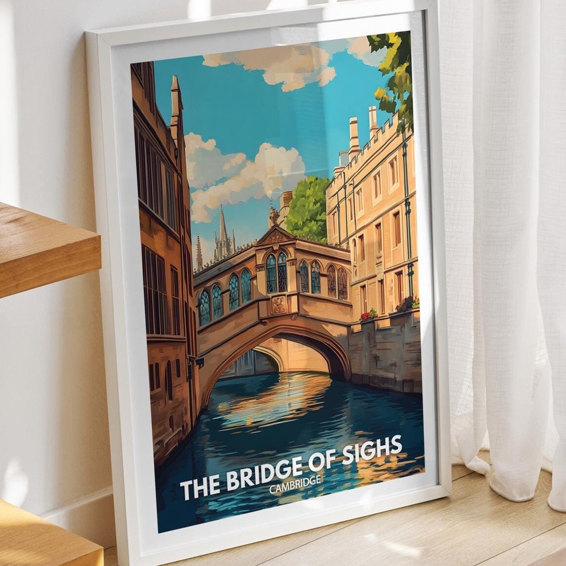 The Bridge Of Sighs Print Cambridge The Bridge Of Sighs Poster Cambridge Travel Art Poster Cambridge Wall Art Decor