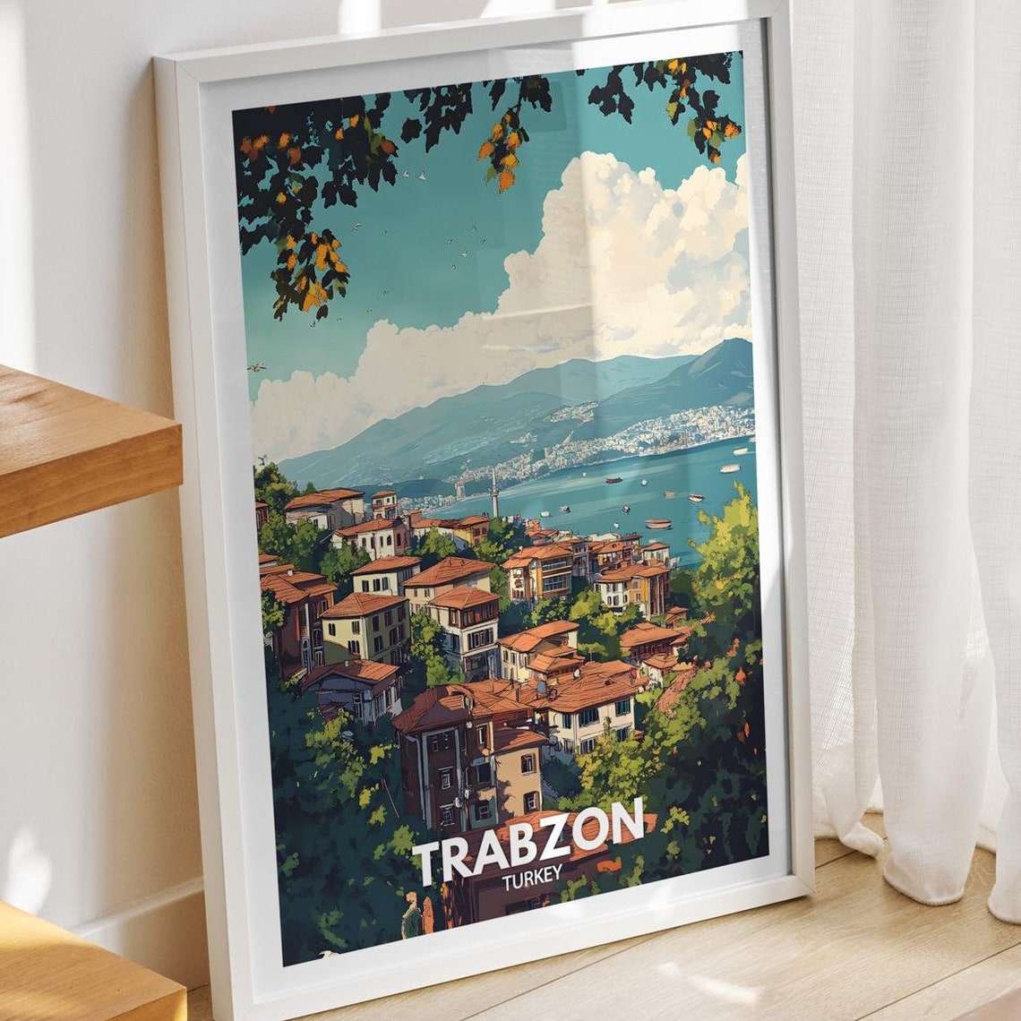 Trabzon Travel Print Turkey Trabzon Travel Poster Turkey Travel Poster Turkey Cityscape Wall Art Unique City Art Decor