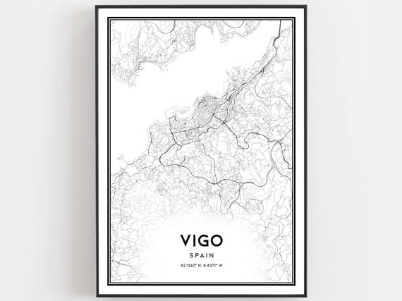 Vigo Map Poster, City Street Decor