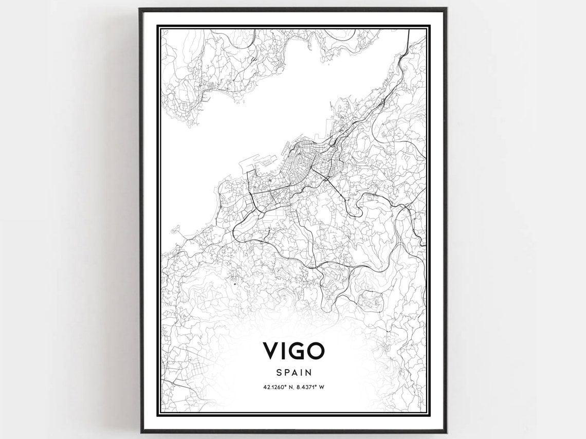 Vigo Map Poster, City Street Decor