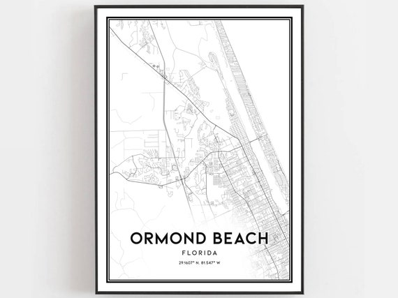 Ormond Beach Map Print, Florida Travel Poster
