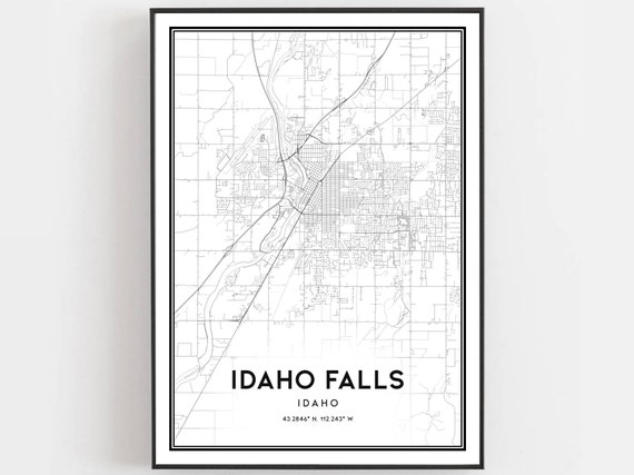 Idaho Falls Map Poster, City Street Decor