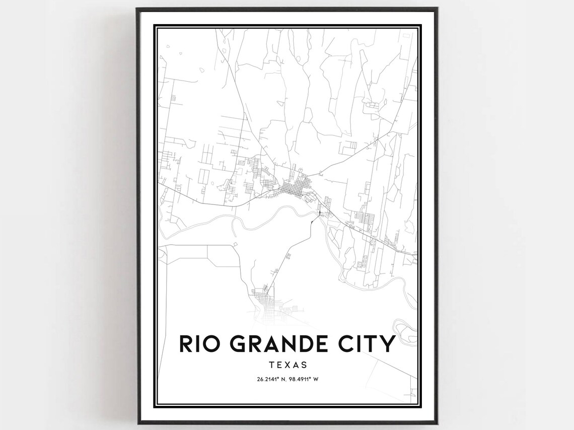 Rio Grande City Map Poster, Texas Street Decor