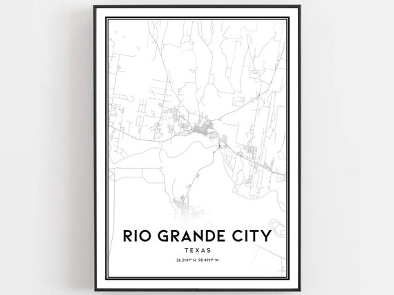 Rio Grande City Map Poster, Texas Street Decor
