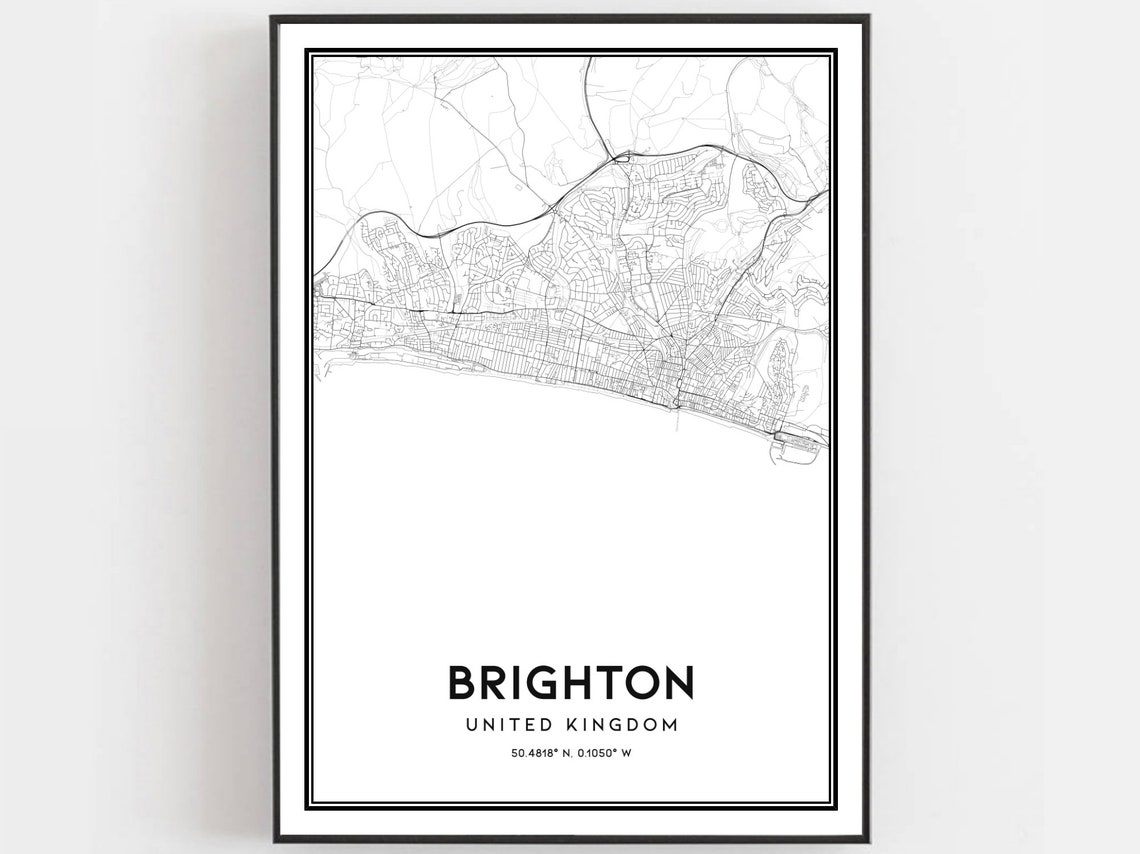 Map Print Poster Wall Art City Street Decor Road Gift B383