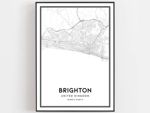 Map Print Poster Wall Art City Street Decor Road Gift B383