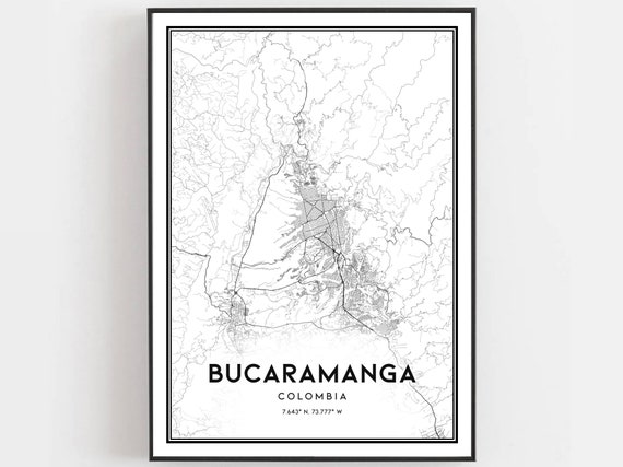 Bucaramanga Map Poster, City Street Decor