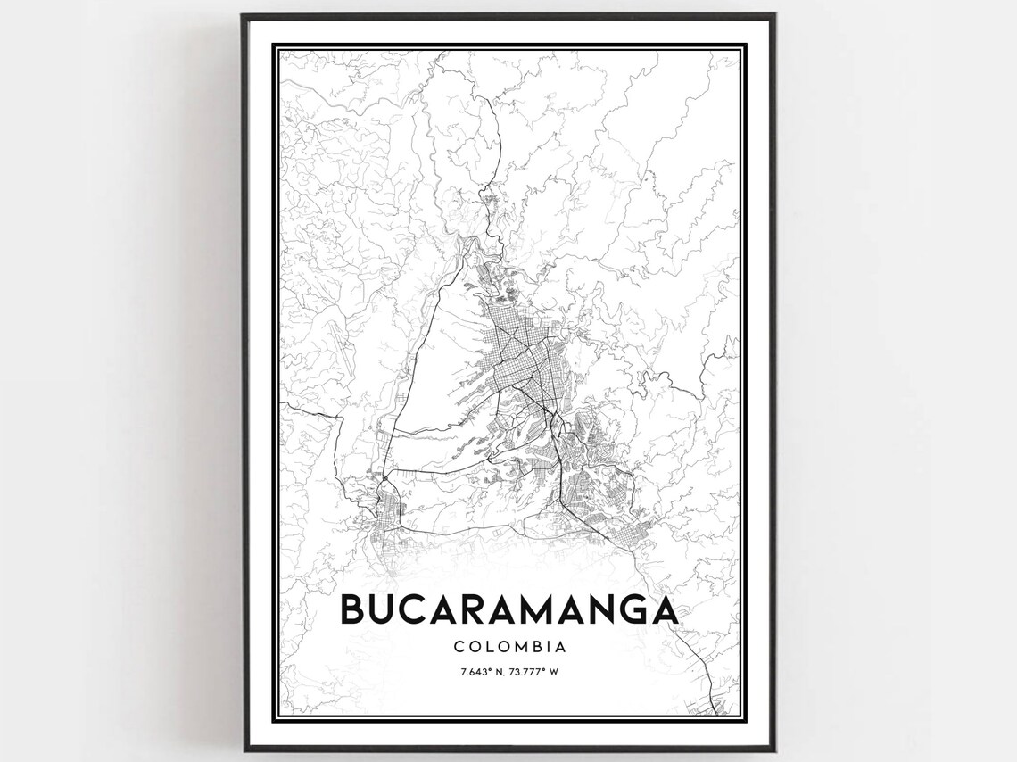 Bucaramanga Map Poster, City Street Decor
