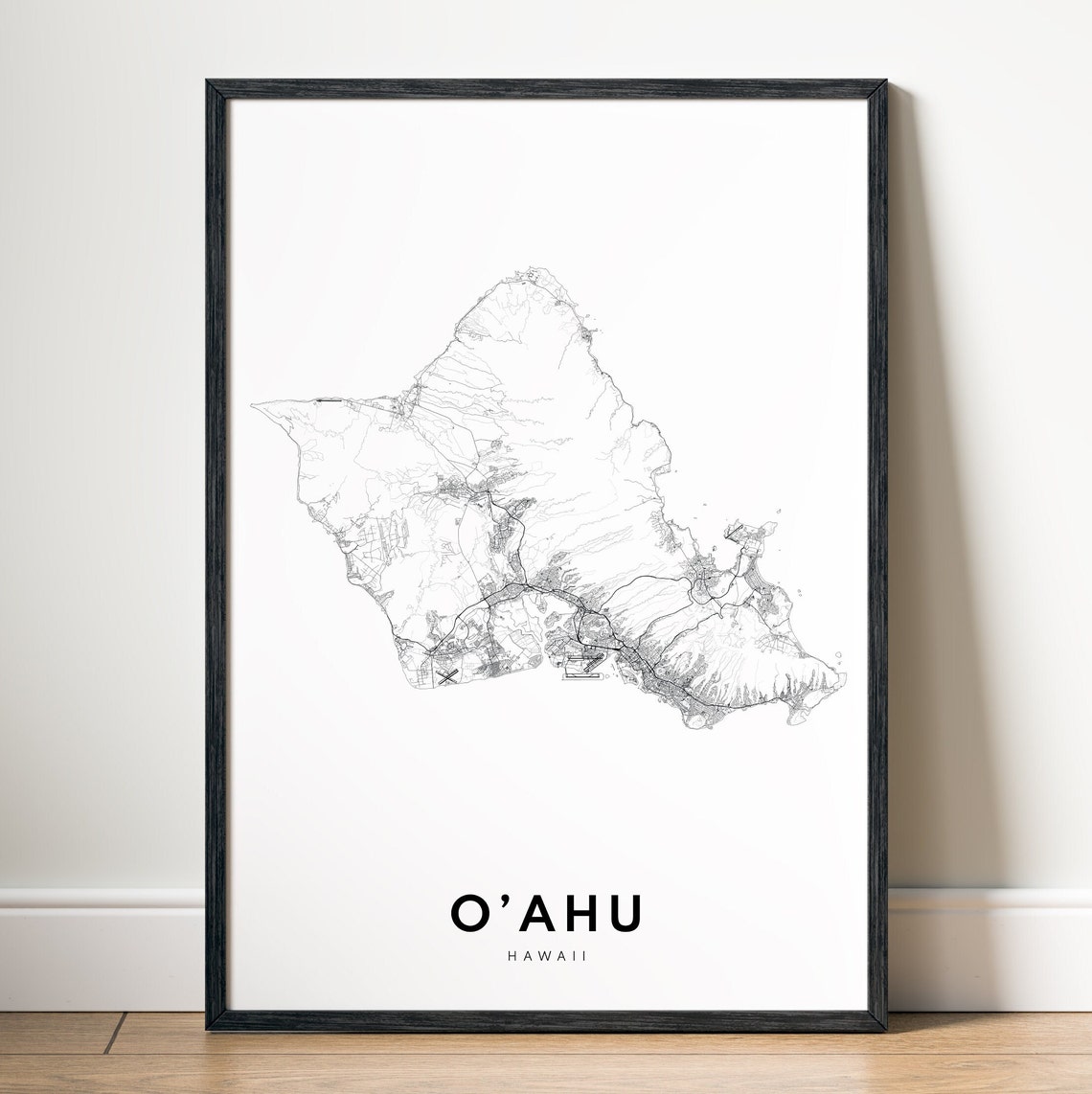 Oahu Hawaii Minimal Map Art Print - Image 5