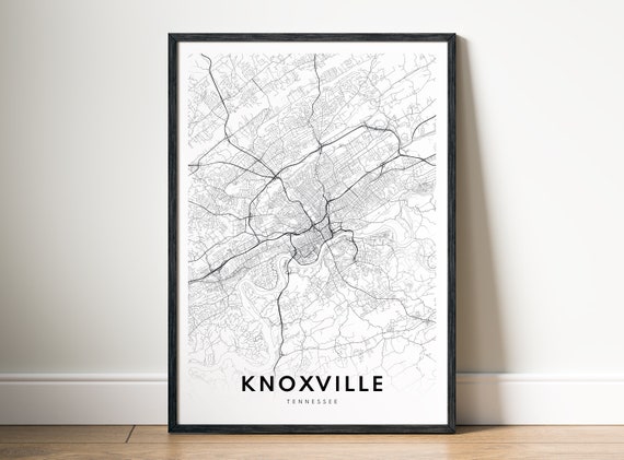 Knoxville Tennessee Map Print, Travel Poster
