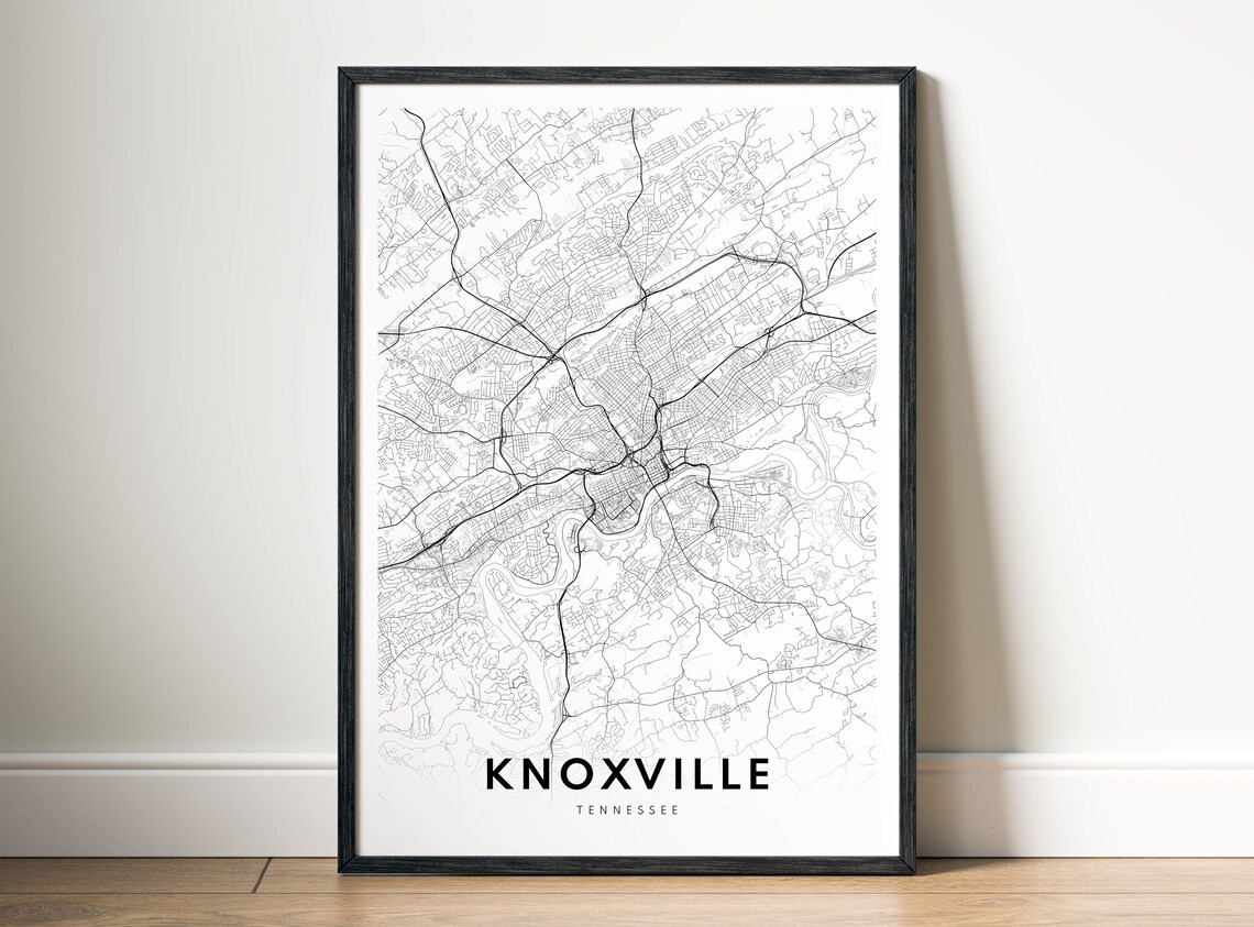 Knoxville Tennessee Map Print, Travel Poster