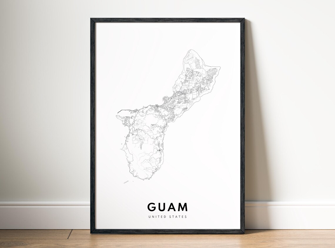 Guam United States Pacific Island Minimalist Outline Map Poster - Image 5