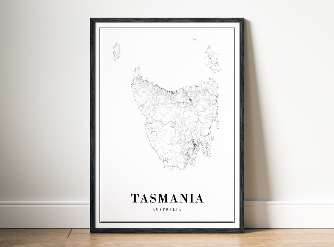 Tasmania Australia Island Outline Minimalist Map Wall Poster