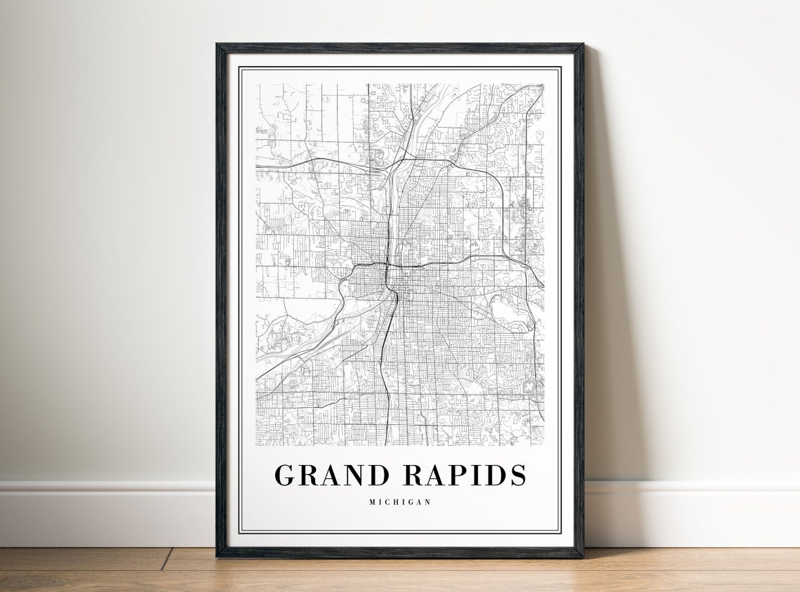 Grand Rapids Michigan Minimalist City Street Map Wall Poster - Image 5