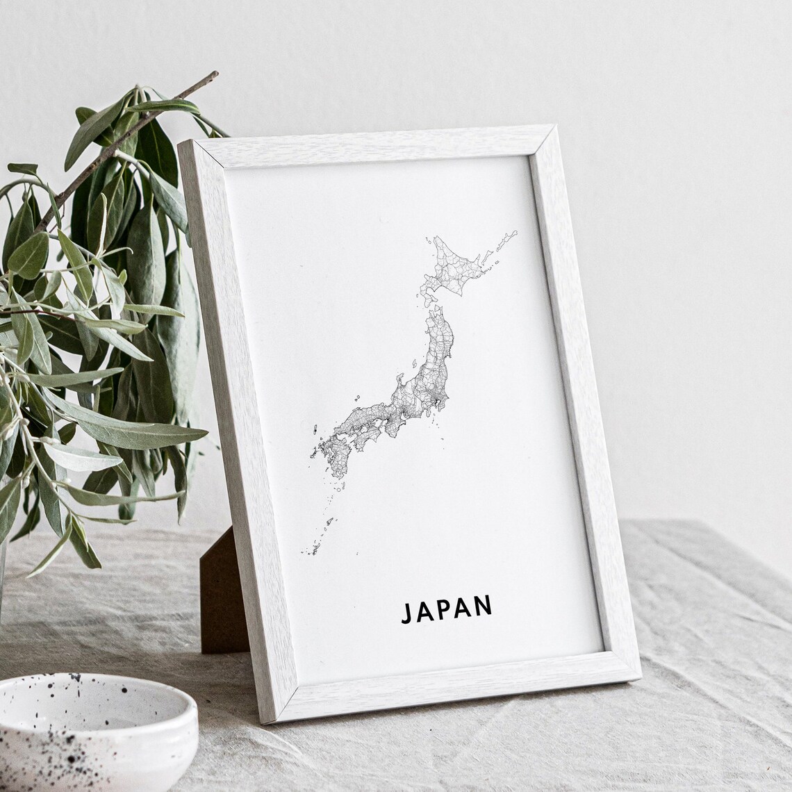 Japan Map Poster, Black and White Travel Map - Image 4