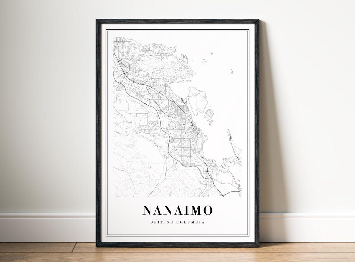 Nanaimo British Columbia Vancouver Island City Street Map Poster - Image 5