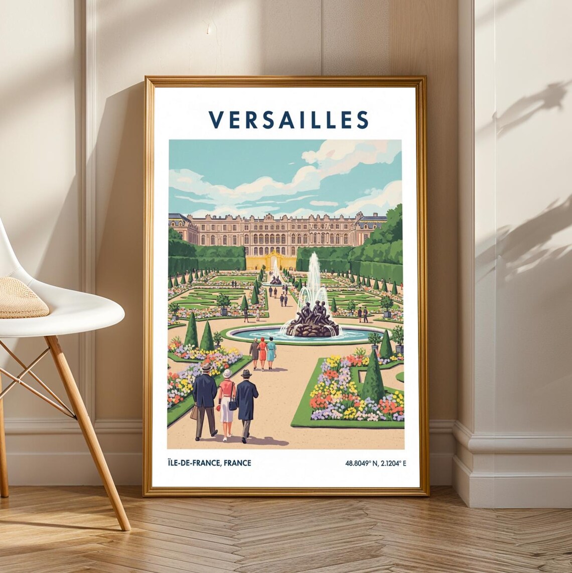Versailles Palace Gardens Fountain France Formal Garden Art Poster