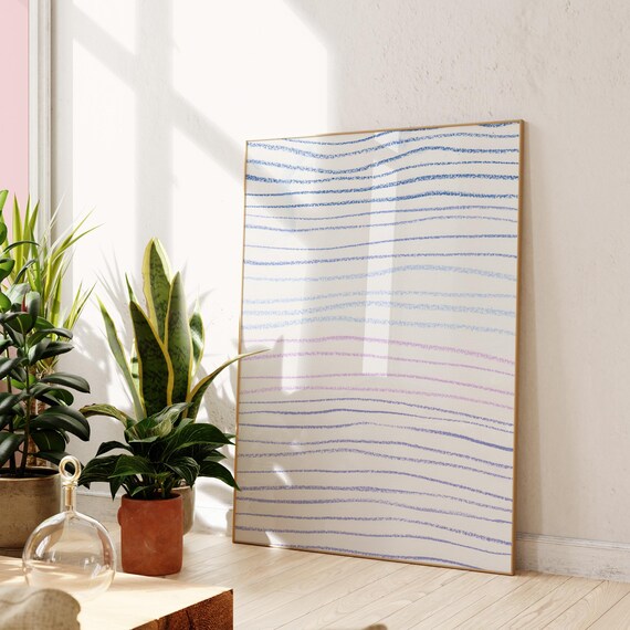 Lines Sketch Drawing Colorful Abstract Geometric Wall Art
