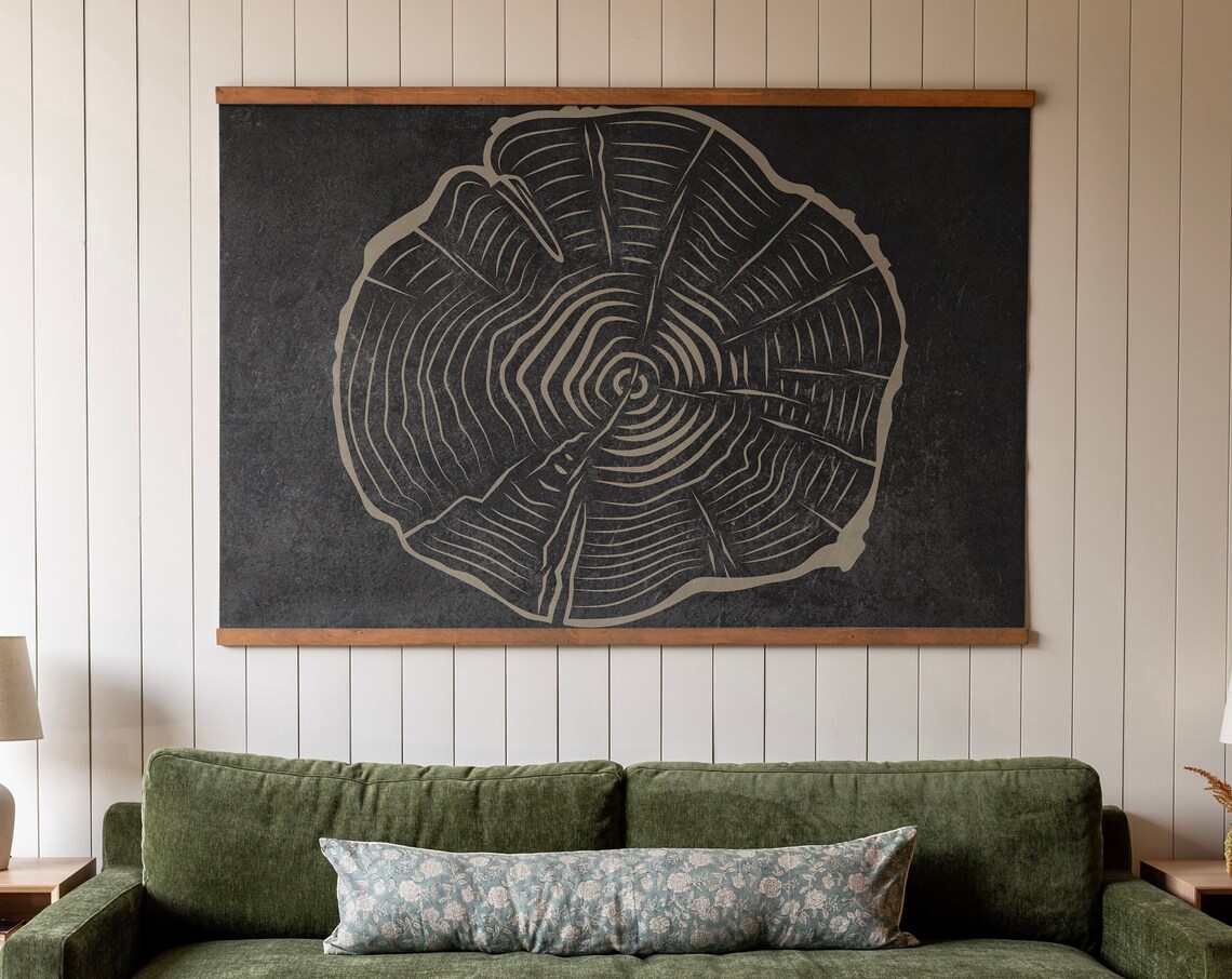 Tree Ring Art, Modern Living Room Decor