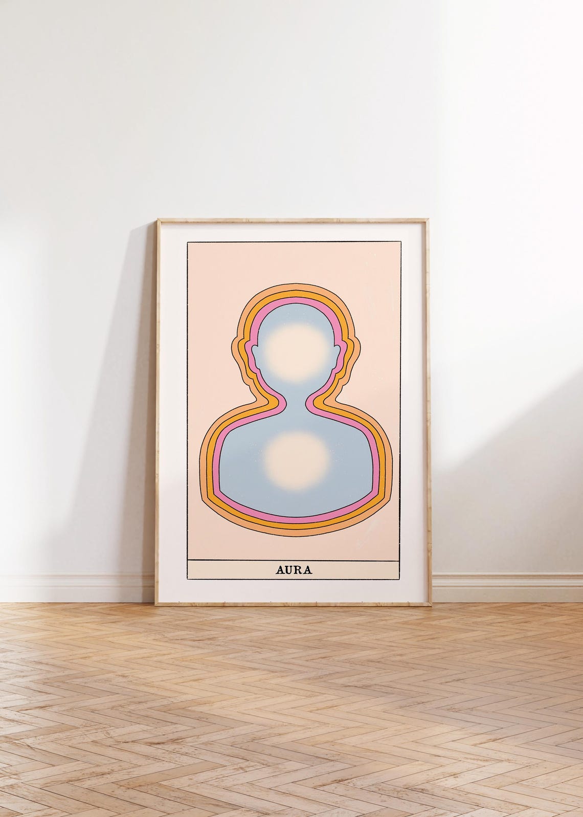 Aura Tarot Card Art with Layered Rainbow Energy Silhouette Poster - Image 3