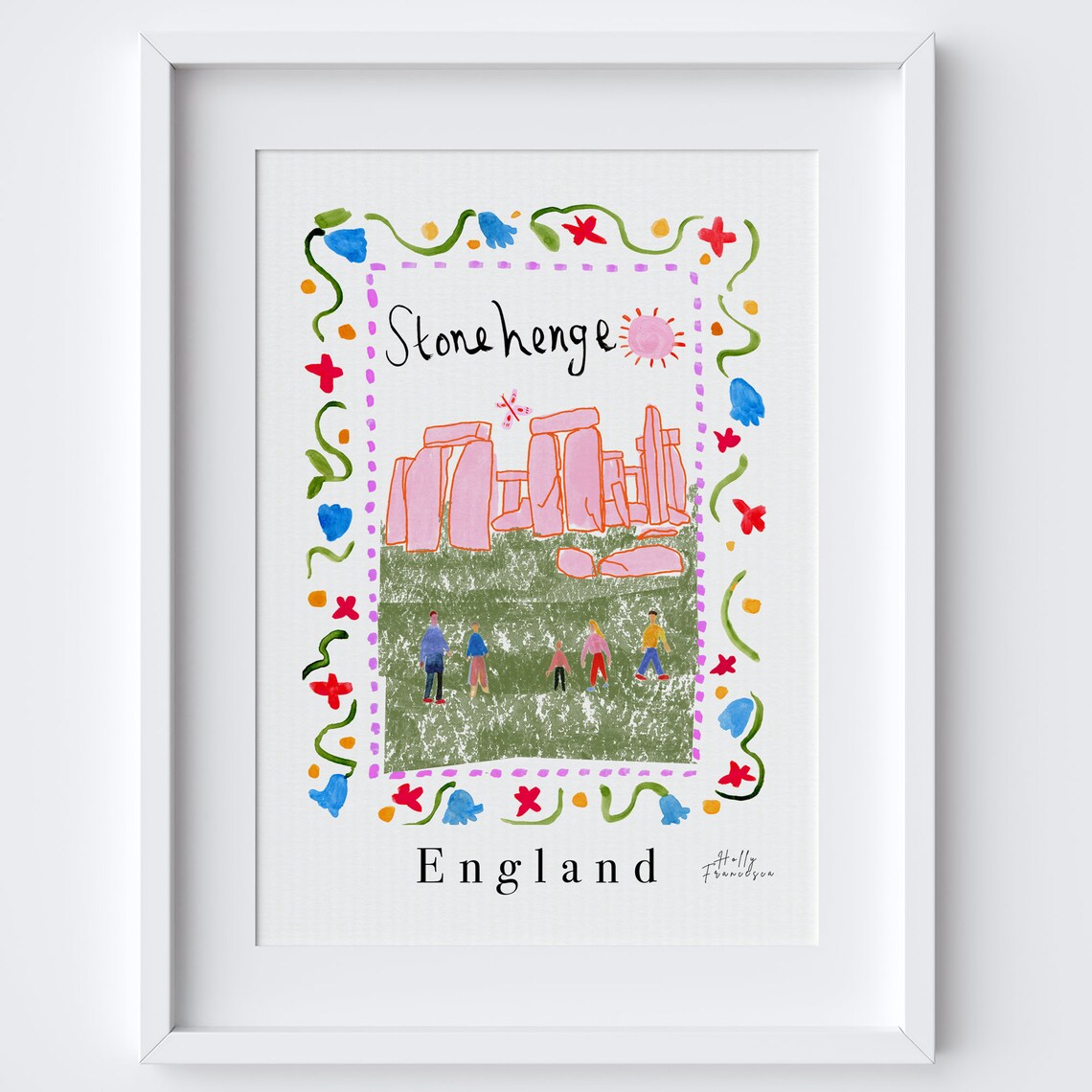 Stonehenge Travel Poster, English Landmark Print