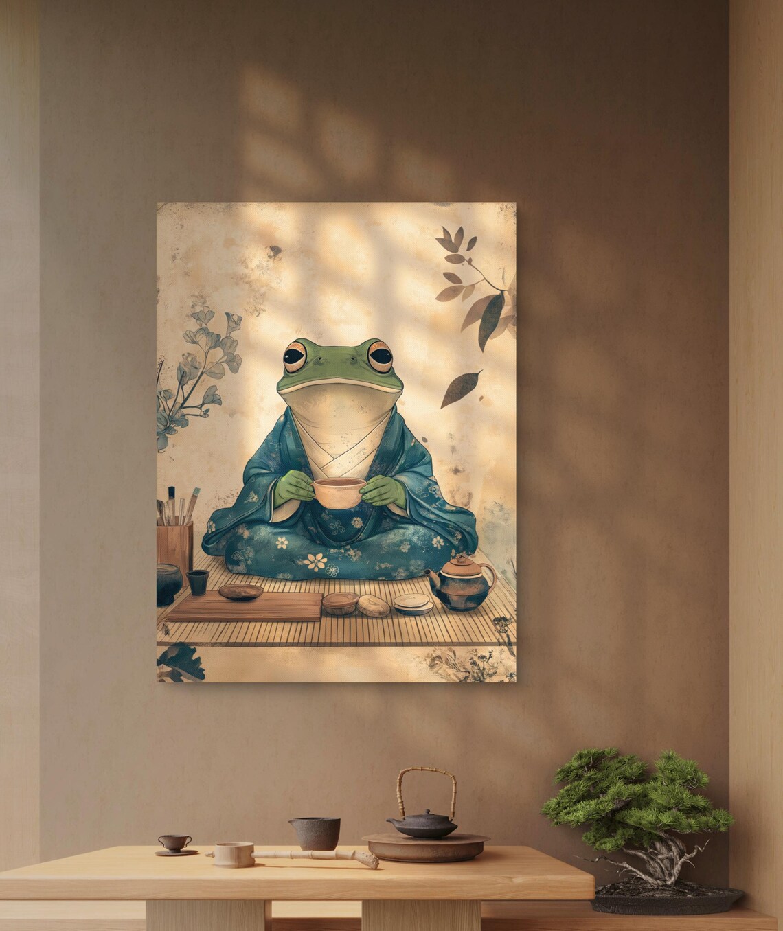 Tea Ceremony Frog, Cottagecore Vintage Art Print - Image 3