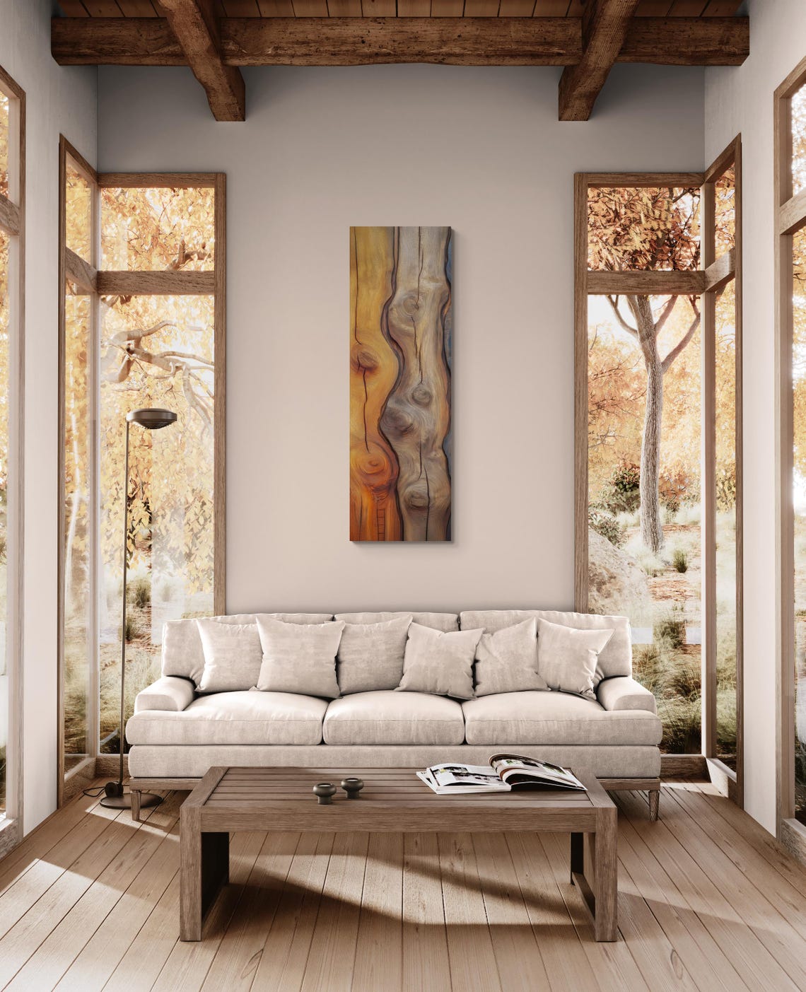 Rustic Wooden Planks Texture Warm Earthy Gradient Abstract Art Poster - Image 4