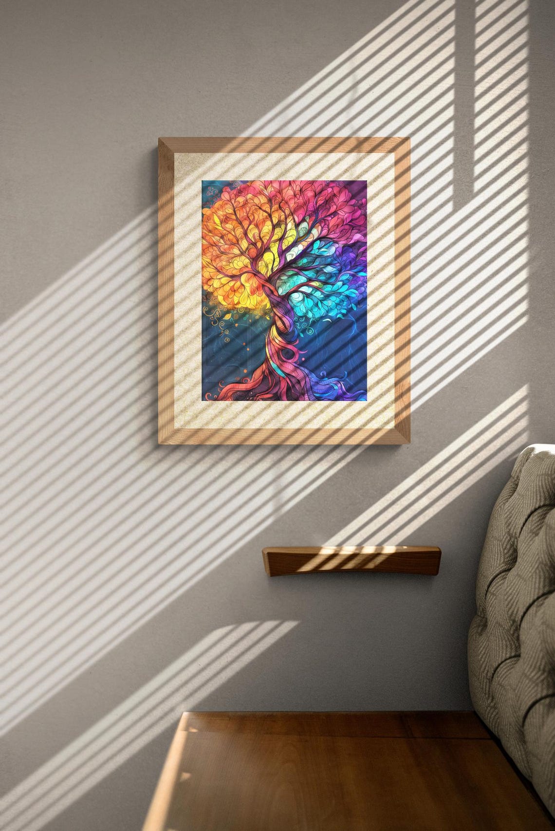 Rainbow Tree Of Life Vibrant Abstract Botanical Spiritual Wall Poster - Image 5