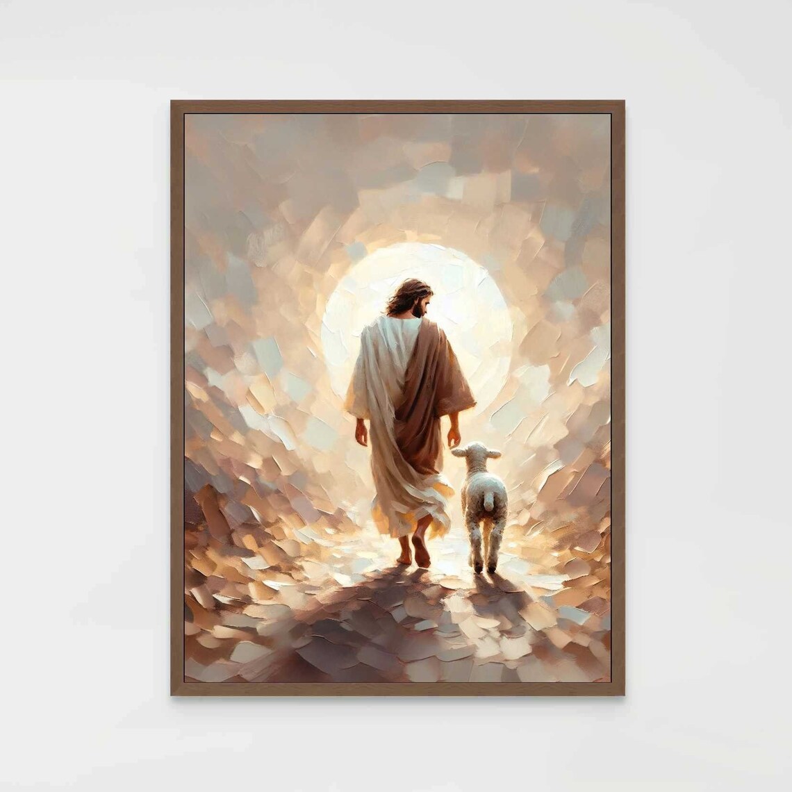 Jesus Leaves The 99, Christian Painting Art Print