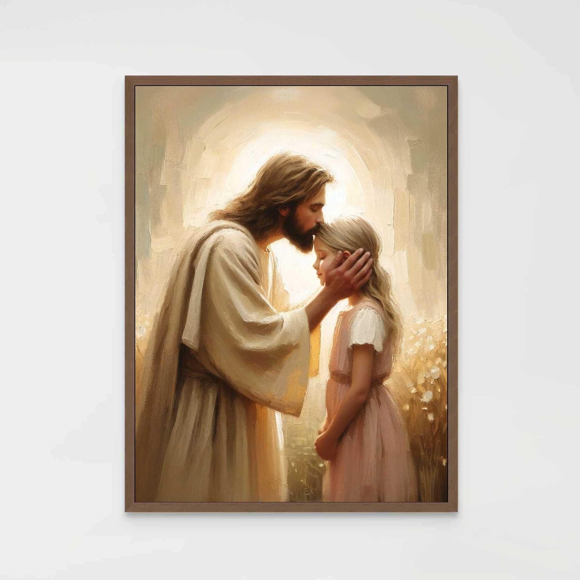 Trusting Jesus Christian Painting, Jesus and Girl
