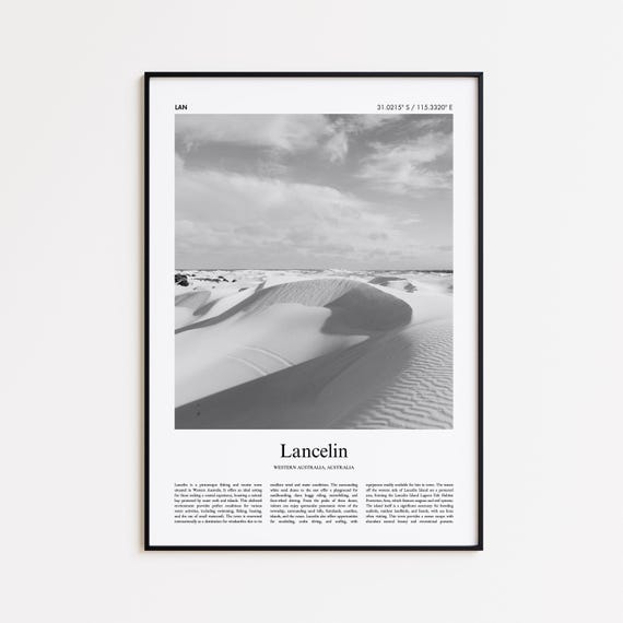 Lancelin Black And White Print Photo Poster Travel Gift Western Australia Wall Art