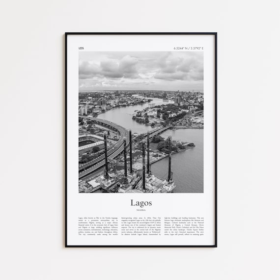 Lagos Nigeria Lagoon Black And White Travel Photography Wall Poster