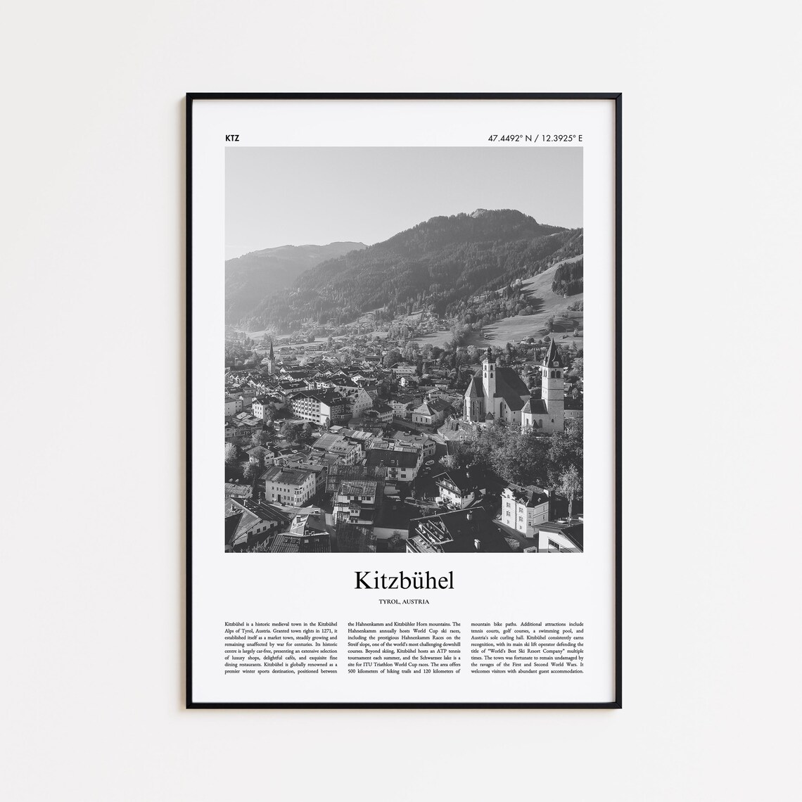 Kitzbuhel Alpine Town Valley Tyrol Austria Photo Travel Poster
