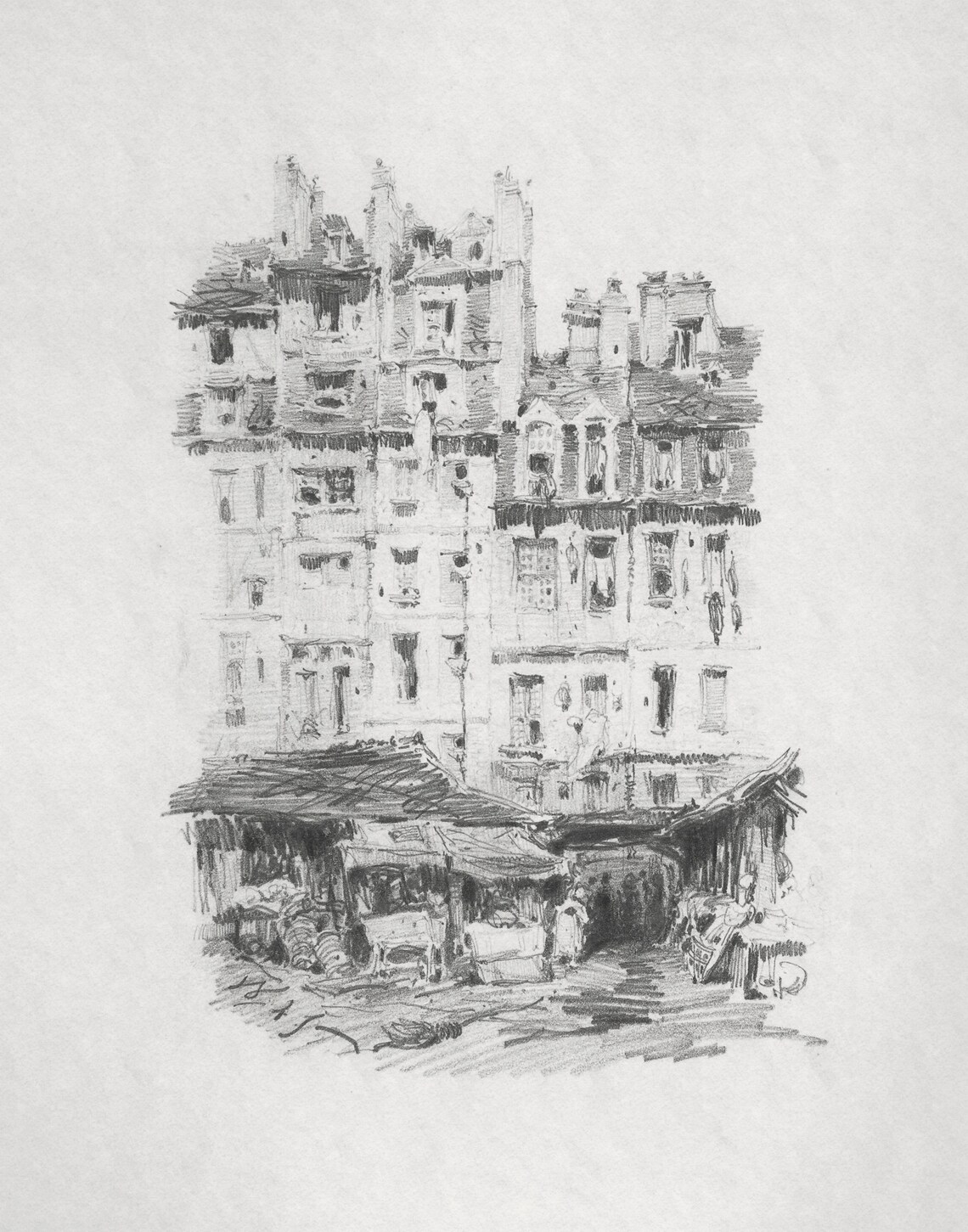 Architecture Sketch, Minimalist Vintage City Art Print - Image 3
