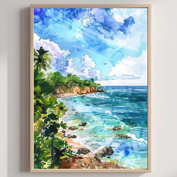 Costa Rica Central America Watercolor Travel Art Poster