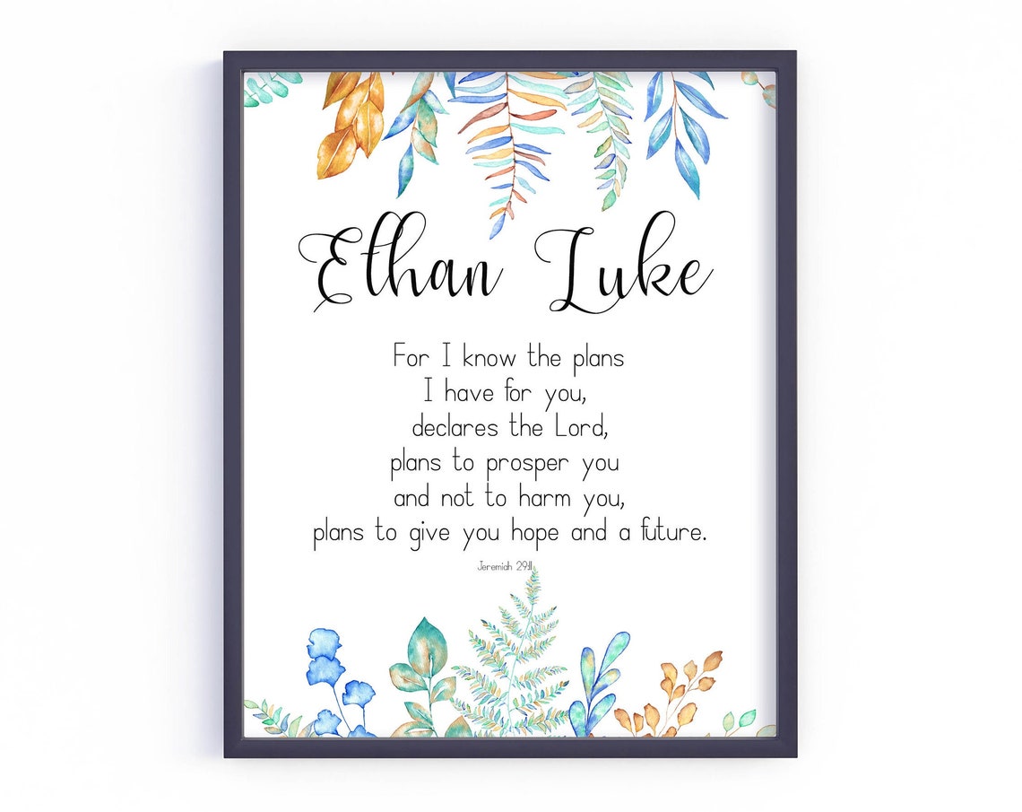 Personalized For I Know The Plans Jeremiah 2911 Scripture Wall Art