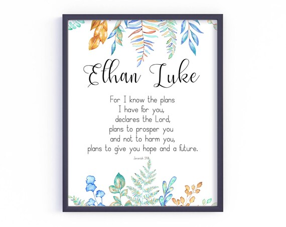 Personalized For I Know The Plans Jeremiah 2911 Scripture Wall Art