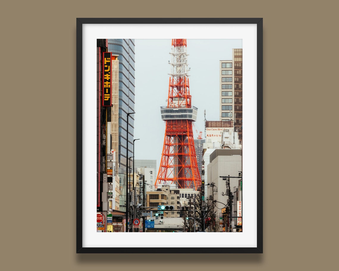 Tokyo Tower Roppongi Street Print Tokyo Original Art Print Tokyo Street Photography Print Vertical Urban Japan Print