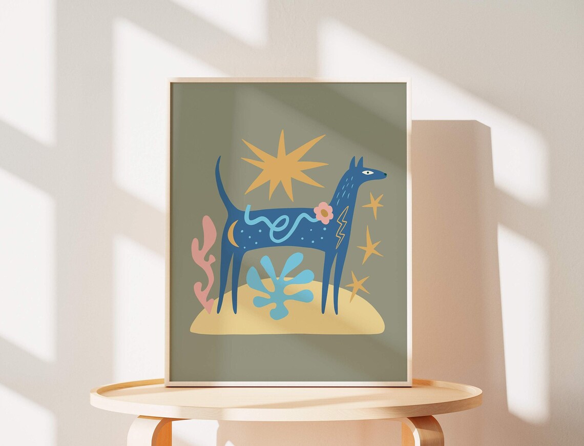 Kids Dog Poster, Boho Nursery Decor Art Print - Image 3
