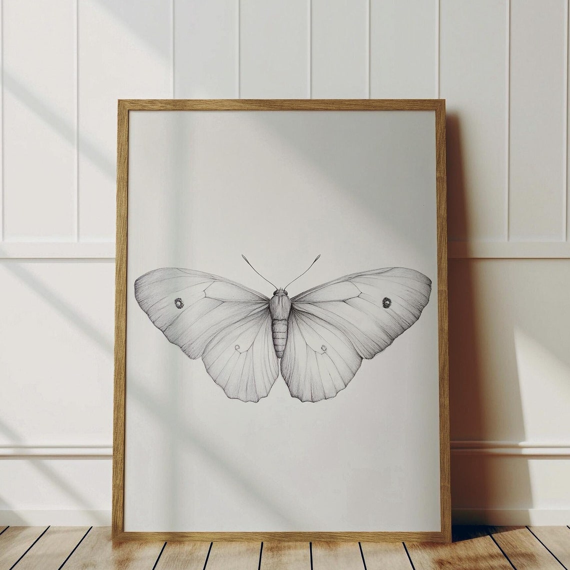 Butterfly Sketch, Minimalist Nature Art Print