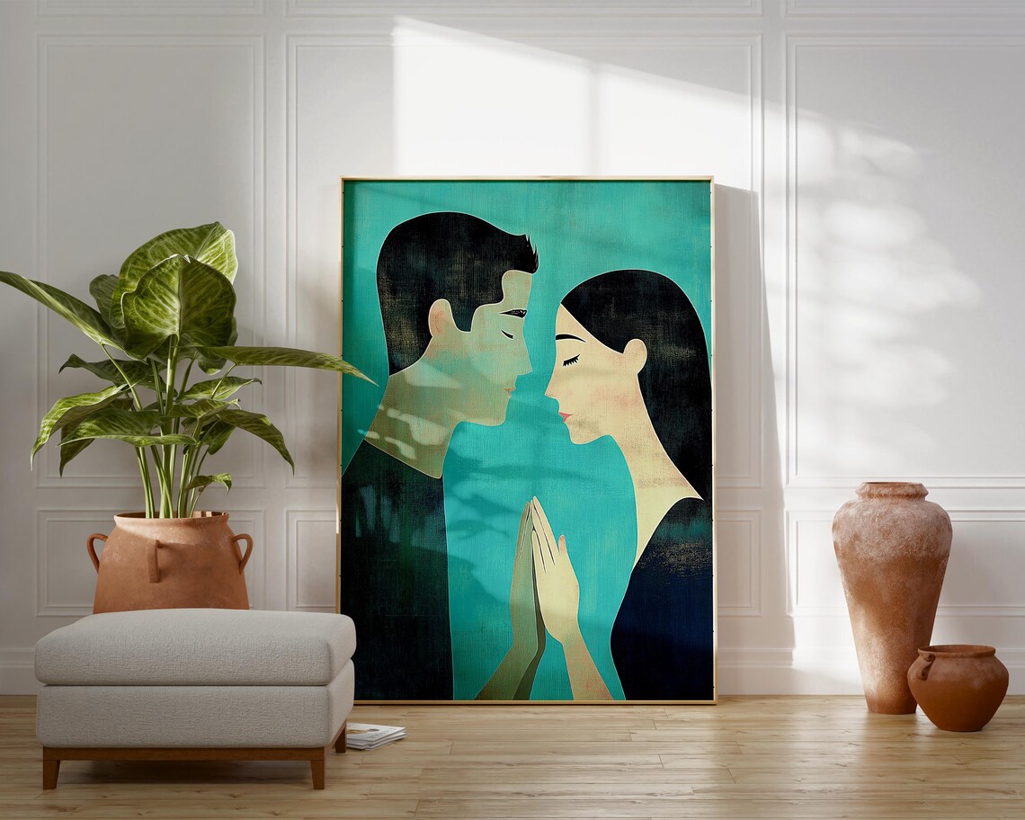 Abstract Couple Art, Minimalist Poster - Image 3