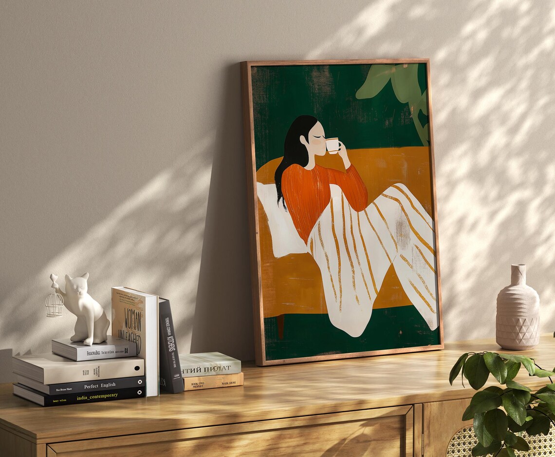 Abstract People Stripe Woman, Minimalist Artwork - Image 3