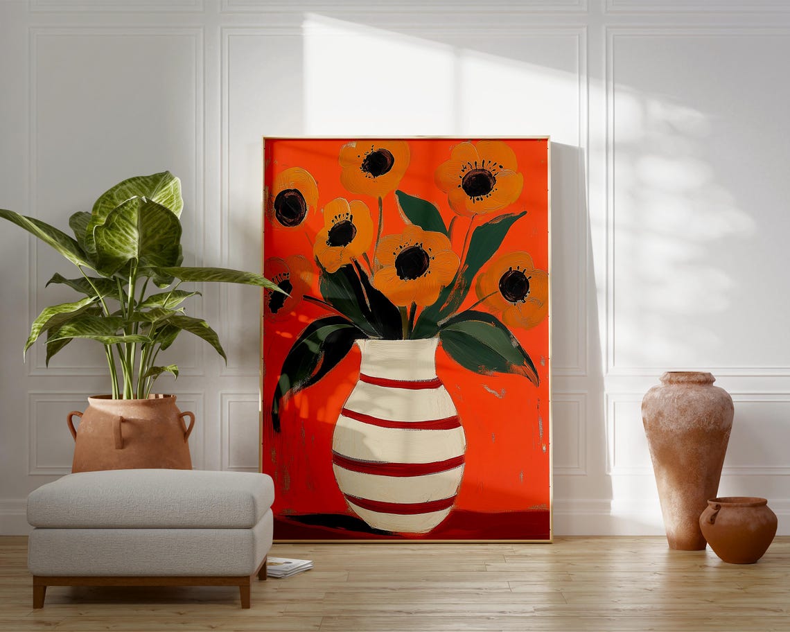 Abstract Poppy Bouquet - Modern Floral Art - Image 4