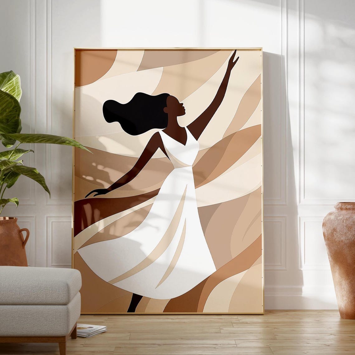 Abstract Modern Dance, Minimalist Afrocentric Woman