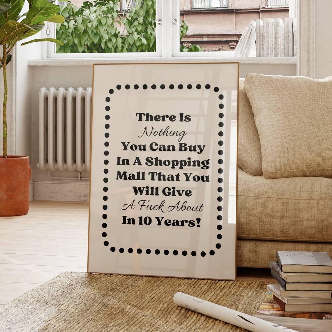 Shopping Mall Funny Quote Poster Bold Minimalist Statement Decor Art
