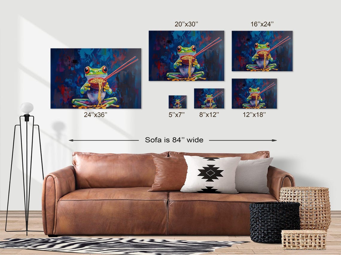 Maximalist Eclectic Ramen Frog Print Bold Altered Animal Portrait Fantasy Fun Colorful Renaissance Rustic Art - Image 3